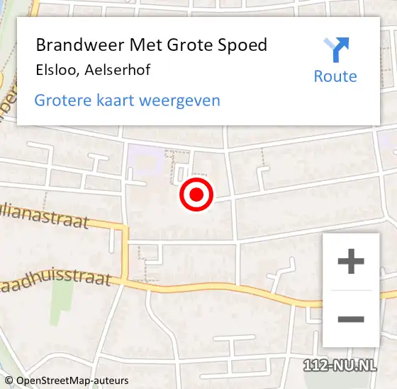 Locatie op kaart van de 112 melding: Brandweer Met Grote Spoed Naar Elsloo, Aelserhof op 9 september 2024 17:46