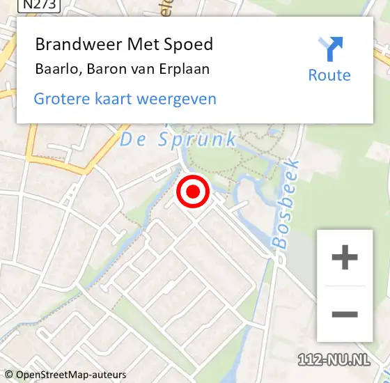 Locatie op kaart van de 112 melding: Brandweer Met Spoed Naar Baarlo, Baron van Erplaan op 9 september 2024 17:53