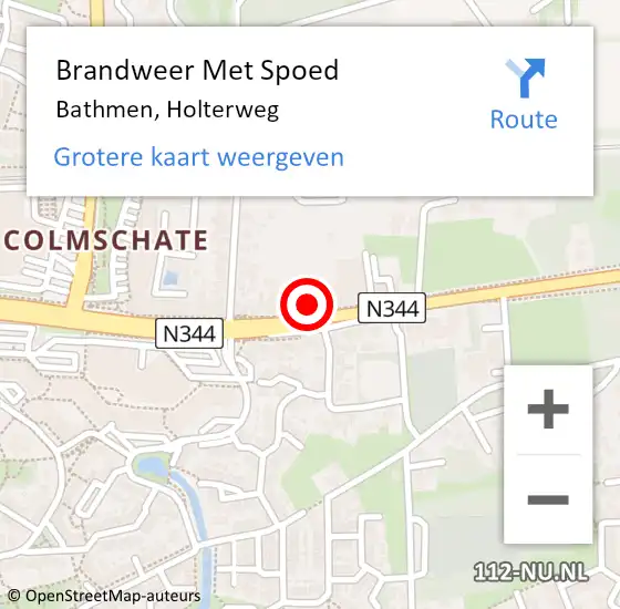 Locatie op kaart van de 112 melding: Brandweer Met Spoed Naar Bathmen, Holterweg op 9 september 2024 18:28