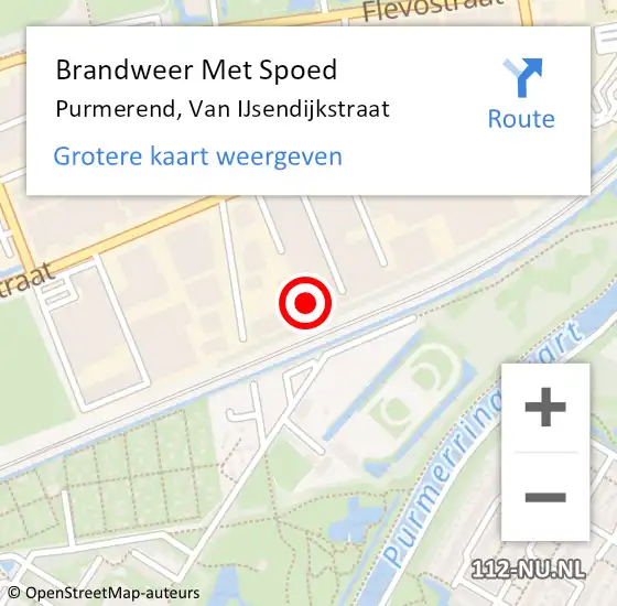 Locatie op kaart van de 112 melding: Brandweer Met Spoed Naar Purmerend, Van IJsendijkstraat op 9 september 2024 18:50