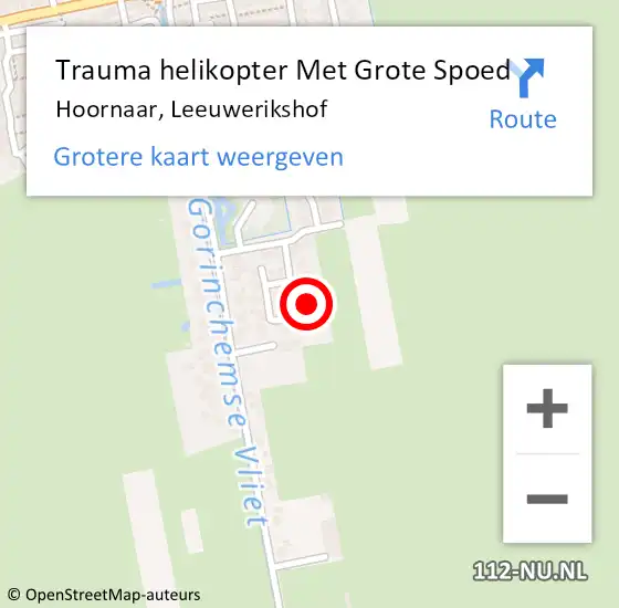 Locatie op kaart van de 112 melding: Trauma helikopter Met Grote Spoed Naar Hoornaar, Leeuwerikshof op 9 september 2024 19:20