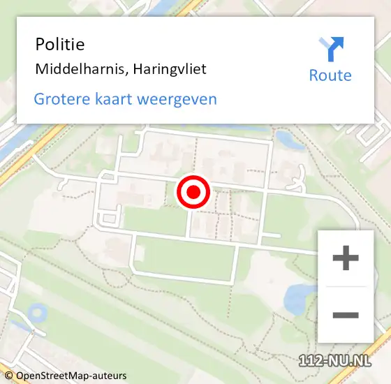 Locatie op kaart van de 112 melding: Politie Middelharnis, Haringvliet op 9 september 2024 20:22