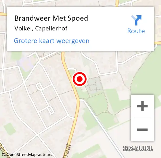 Locatie op kaart van de 112 melding: Brandweer Met Spoed Naar Volkel, Capellerhof op 9 september 2024 20:59