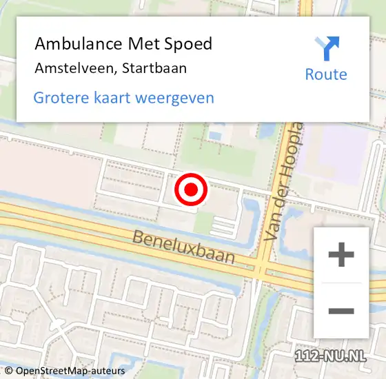 Locatie op kaart van de 112 melding: Ambulance Met Spoed Naar Amstelveen, Startbaan op 9 september 2024 21:13