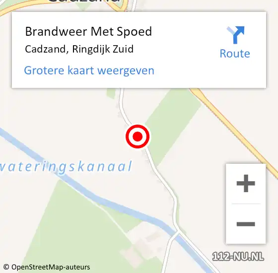 Locatie op kaart van de 112 melding: Brandweer Met Spoed Naar Cadzand, Ringdijk Zuid op 9 september 2024 22:01