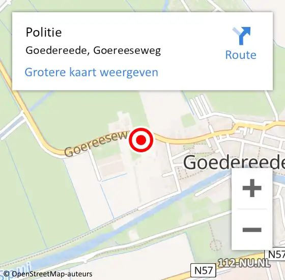 Locatie op kaart van de 112 melding: Politie Goedereede, Goereeseweg op 9 september 2024 22:15