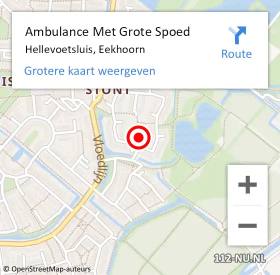 Locatie op kaart van de 112 melding: Ambulance Met Grote Spoed Naar Hellevoetsluis, Eekhoorn op 9 september 2024 22:42