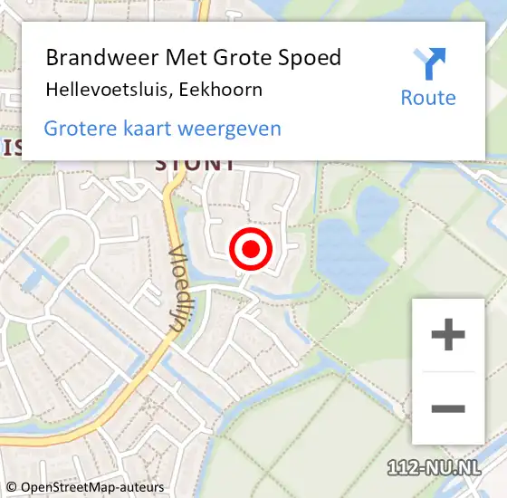 Locatie op kaart van de 112 melding: Brandweer Met Grote Spoed Naar Hellevoetsluis, Eekhoorn op 9 september 2024 23:02