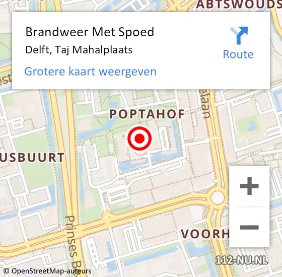 Locatie op kaart van de 112 melding: Brandweer Met Spoed Naar Delft, Taj Mahalplaats op 10 september 2024 00:38