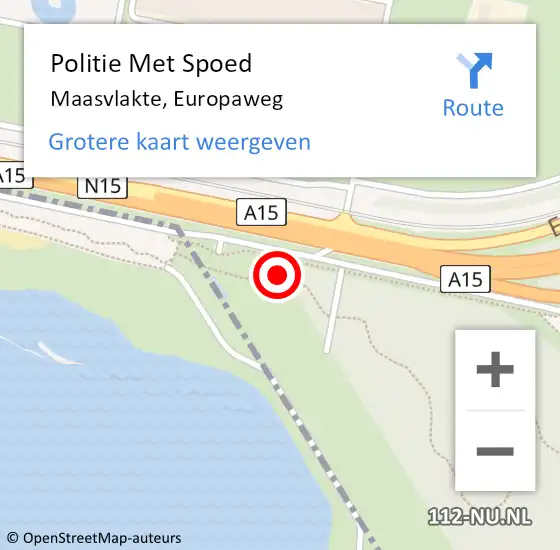 Locatie op kaart van de 112 melding: Politie Met Spoed Naar Maasvlakte, Europaweg op 10 september 2024 01:22