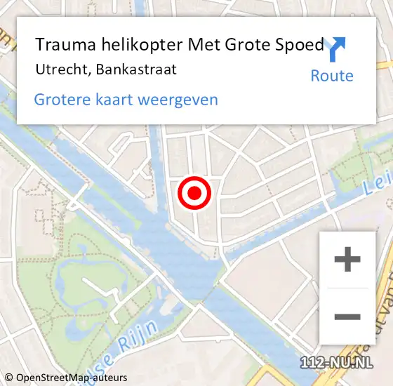 Locatie op kaart van de 112 melding: Trauma helikopter Met Grote Spoed Naar Utrecht, Bankastraat op 10 september 2024 05:29