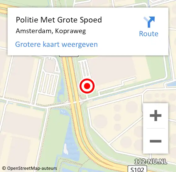 Locatie op kaart van de 112 melding: Politie Met Grote Spoed Naar Amsterdam, Kopraweg op 10 september 2024 05:50