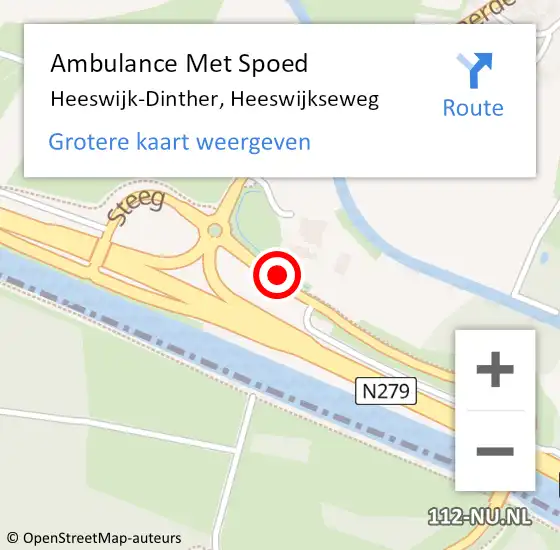 Locatie op kaart van de 112 melding: Ambulance Met Spoed Naar Heeswijk-Dinther, Heeswijkseweg op 19 oktober 2014 15:44