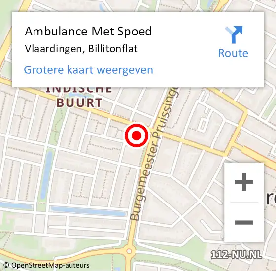 Locatie op kaart van de 112 melding: Ambulance Met Spoed Naar Vlaardingen, Billitonflat op 10 september 2024 07:44