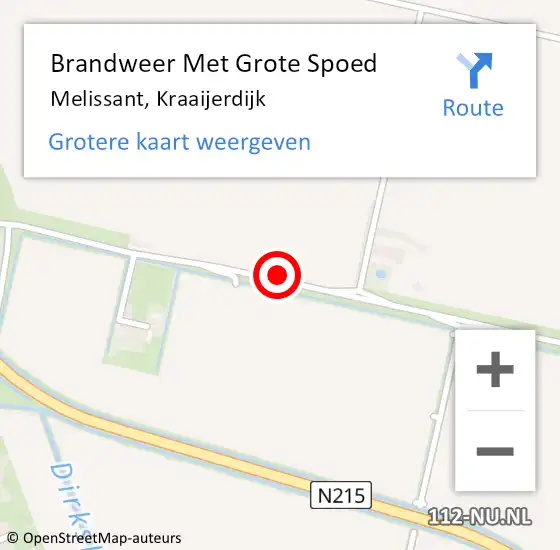 Locatie op kaart van de 112 melding: Brandweer Met Grote Spoed Naar Melissant, Kraaijerdijk op 10 september 2024 08:21