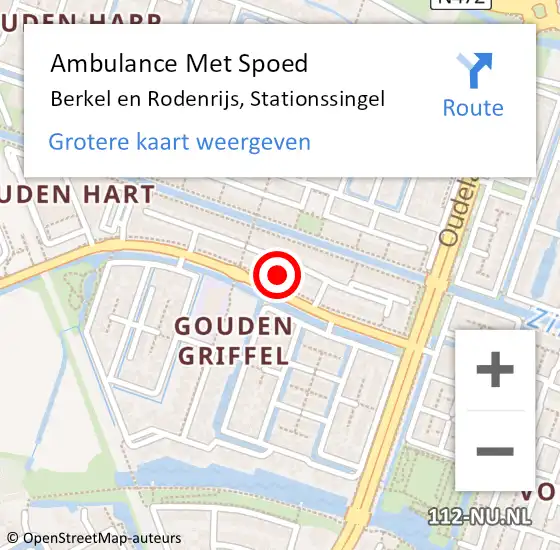 Locatie op kaart van de 112 melding: Ambulance Met Spoed Naar Berkel en Rodenrijs, Stationssingel op 10 september 2024 08:32