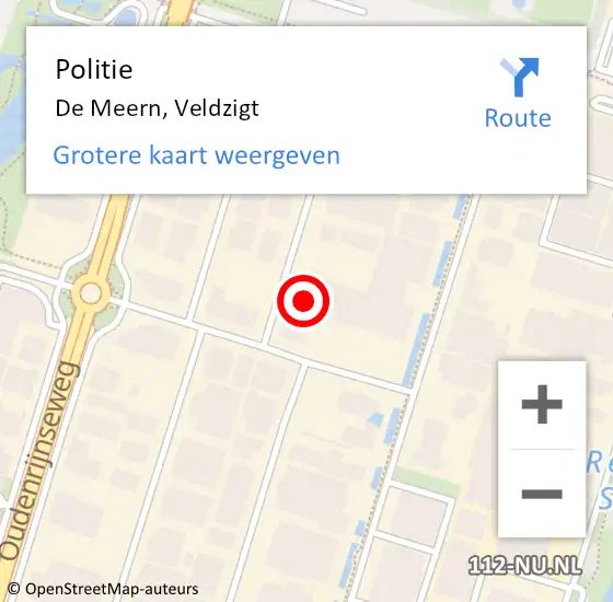 Locatie op kaart van de 112 melding: Politie De Meern, Veldzigt op 10 september 2024 08:48