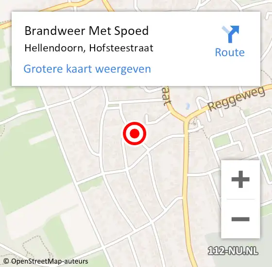 Locatie op kaart van de 112 melding: Brandweer Met Spoed Naar Hellendoorn, Hofsteestraat op 10 september 2024 09:38