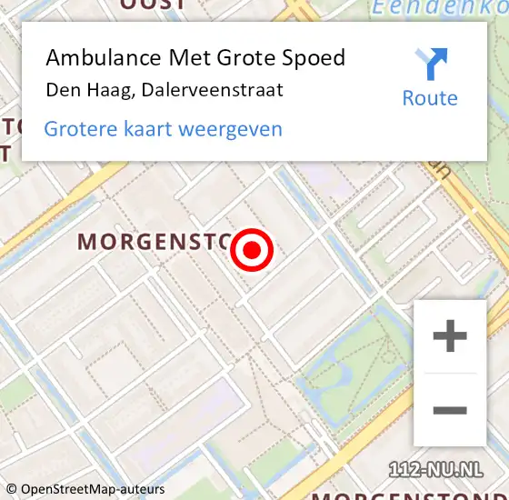 Locatie op kaart van de 112 melding: Ambulance Met Grote Spoed Naar Den Haag, Dalerveenstraat op 10 september 2024 09:40