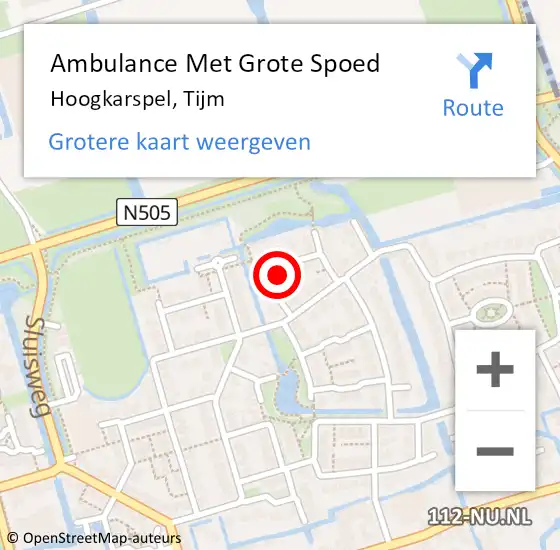 Locatie op kaart van de 112 melding: Ambulance Met Grote Spoed Naar Hoogkarspel, Tijm op 10 september 2024 09:43