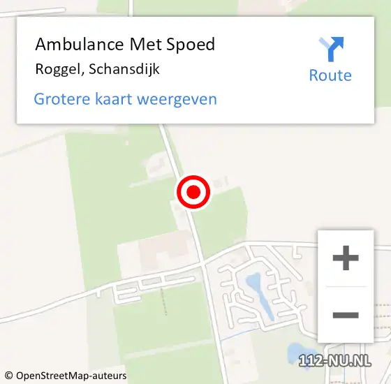 Locatie op kaart van de 112 melding: Ambulance Met Spoed Naar Roggel, Schansdijk op 19 oktober 2014 16:04