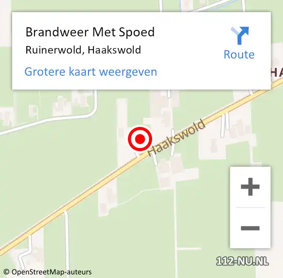 Locatie op kaart van de 112 melding: Brandweer Met Spoed Naar Ruinerwold, Haakswold op 10 september 2024 10:16