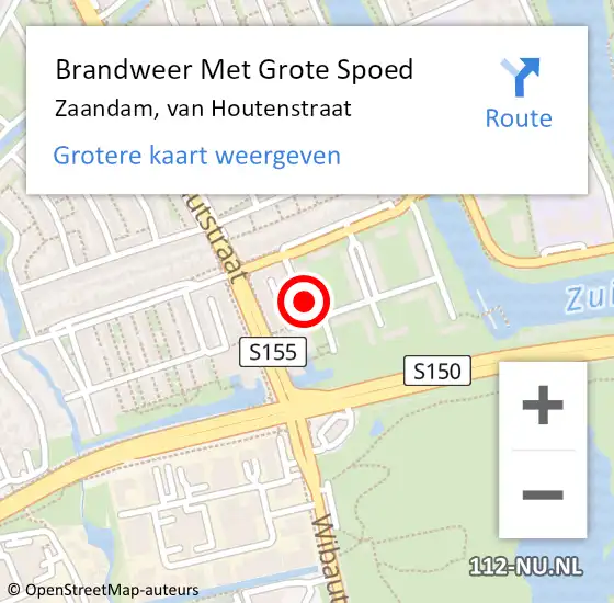 Locatie op kaart van de 112 melding: Brandweer Met Grote Spoed Naar Zaandam, van Houtenstraat op 10 september 2024 10:22