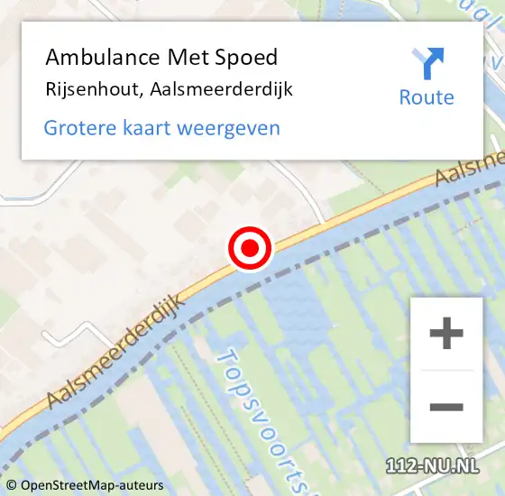 Locatie op kaart van de 112 melding: Ambulance Met Spoed Naar Rijsenhout, Aalsmeerderdijk op 10 september 2024 10:40