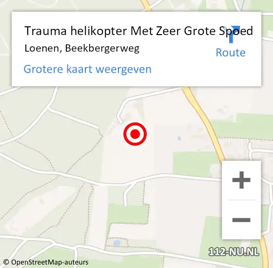 Locatie op kaart van de 112 melding: Trauma helikopter Met Zeer Grote Spoed Naar Loenen, Beekbergerweg op 10 september 2024 11:14