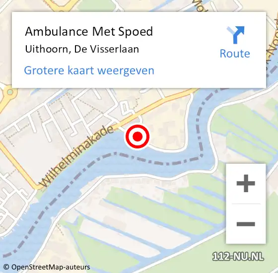 Locatie op kaart van de 112 melding: Ambulance Met Spoed Naar Uithoorn, De Visserlaan op 10 september 2024 11:19