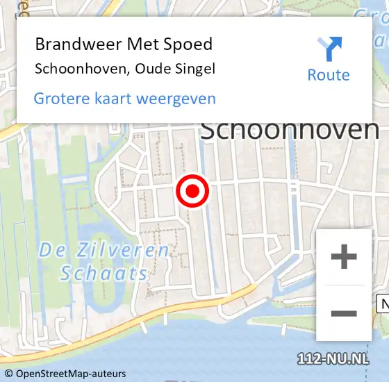 Locatie op kaart van de 112 melding: Brandweer Met Spoed Naar Schoonhoven, Oude Singel op 10 september 2024 11:31