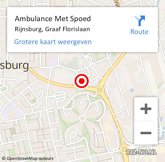 Locatie op kaart van de 112 melding: Ambulance Met Spoed Naar Rijnsburg, Graaf Florislaan op 10 september 2024 12:18