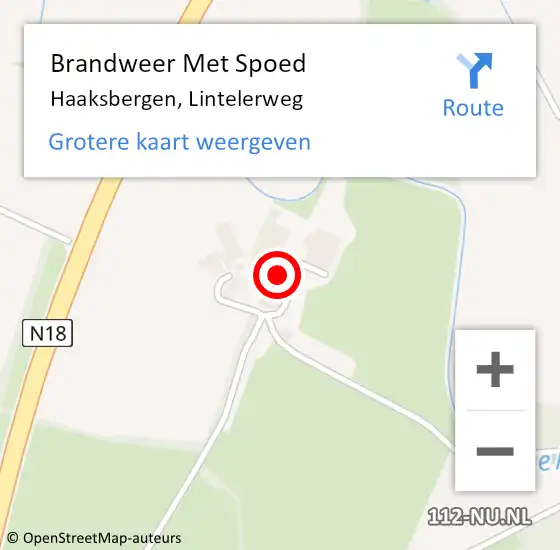 Locatie op kaart van de 112 melding: Brandweer Met Spoed Naar Haaksbergen, Lintelerweg op 10 september 2024 12:38