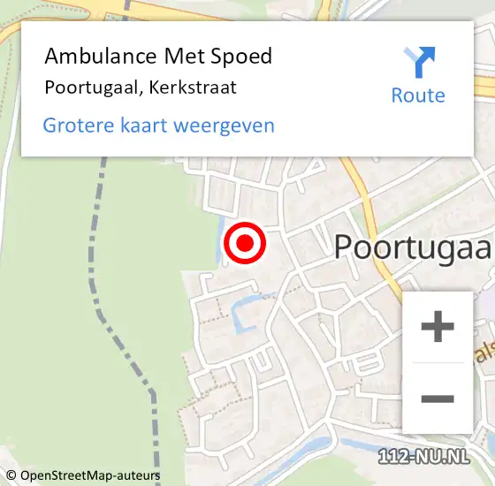 Locatie op kaart van de 112 melding: Ambulance Met Spoed Naar Poortugaal, Kerkstraat op 10 september 2024 12:52