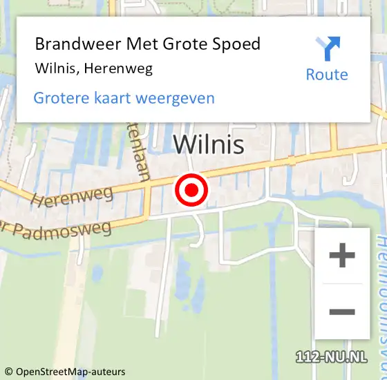 Locatie op kaart van de 112 melding: Brandweer Met Grote Spoed Naar Wilnis, Herenweg op 10 september 2024 13:25