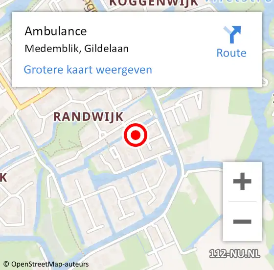 Locatie op kaart van de 112 melding: Ambulance Medemblik, Gildelaan op 10 september 2024 14:29