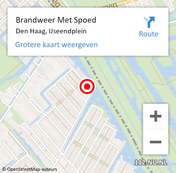 Locatie op kaart van de 112 melding: Brandweer Met Spoed Naar Den Haag, IJseendplein op 10 september 2024 14:54