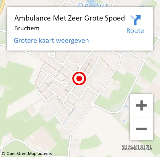 Locatie op kaart van de 112 melding: Ambulance Met Zeer Grote Spoed Naar Bruchem op 10 september 2024 15:07