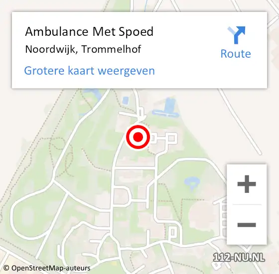 Locatie op kaart van de 112 melding: Ambulance Met Spoed Naar Noordwijk, Trommelhof op 10 september 2024 15:27