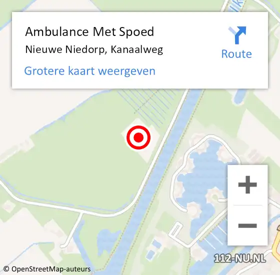 Locatie op kaart van de 112 melding: Ambulance Met Spoed Naar Nieuwe Niedorp, Kanaalweg op 10 september 2024 16:27