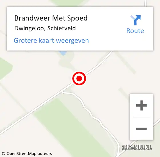 Locatie op kaart van de 112 melding: Brandweer Met Spoed Naar Dwingeloo, Schietveld op 19 oktober 2014 16:56