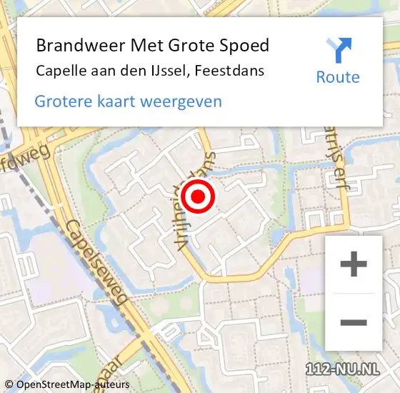 Locatie op kaart van de 112 melding: Brandweer Met Grote Spoed Naar Capelle aan den IJssel, Feestdans op 10 september 2024 17:08