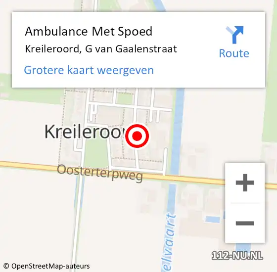 Locatie op kaart van de 112 melding: Ambulance Met Spoed Naar Kreileroord, Gijs van Gaalenstraat op 10 september 2024 17:13