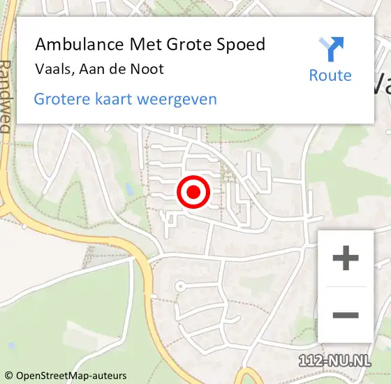 Locatie op kaart van de 112 melding: Ambulance Met Grote Spoed Naar Vaals, Aan de Noot op 18 oktober 2013 07:54