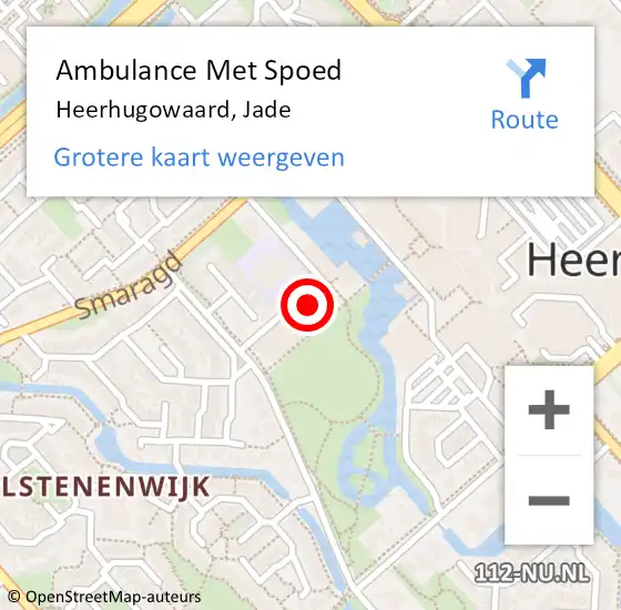 Locatie op kaart van de 112 melding: Ambulance Met Spoed Naar Heerhugowaard, Jade op 10 september 2024 17:28