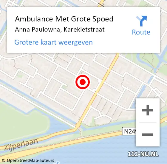 Locatie op kaart van de 112 melding: Ambulance Met Grote Spoed Naar Anna Paulowna, Karekietstraat op 10 september 2024 17:46