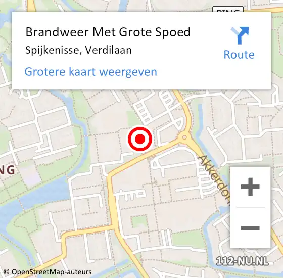 Locatie op kaart van de 112 melding: Brandweer Met Grote Spoed Naar Spijkenisse, Verdilaan op 10 september 2024 17:51