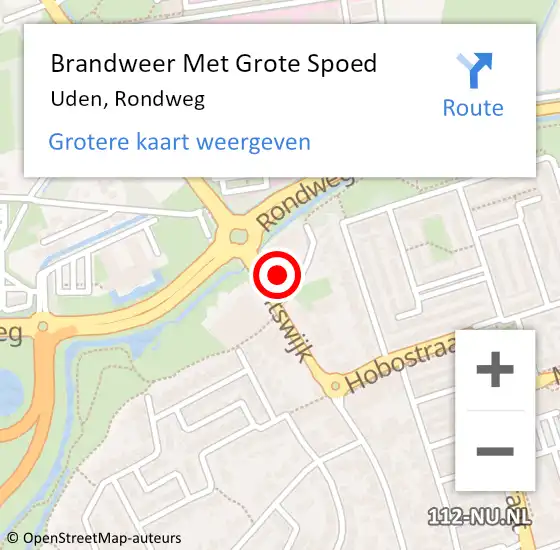 Locatie op kaart van de 112 melding: Brandweer Met Grote Spoed Naar Uden, Rondweg op 10 september 2024 17:58