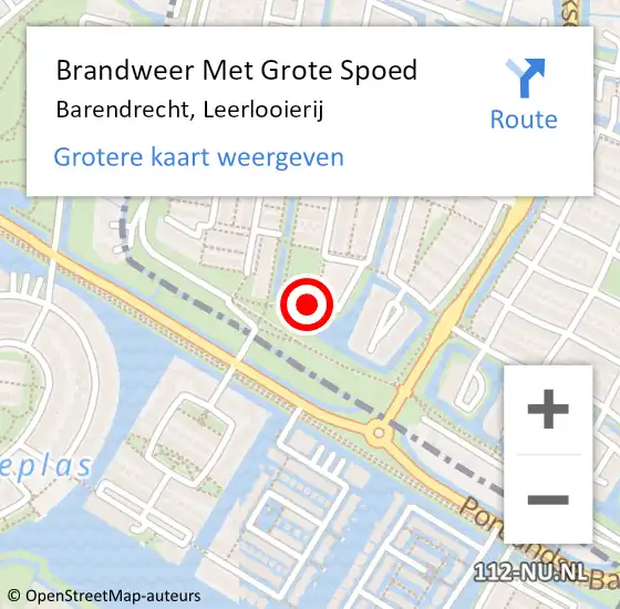 Locatie op kaart van de 112 melding: Brandweer Met Grote Spoed Naar Barendrecht, Leerlooierij op 10 september 2024 18:00