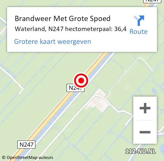 Locatie op kaart van de 112 melding: Brandweer Met Grote Spoed Naar Waterland, N247 hectometerpaal: 36,4 op 10 september 2024 18:02